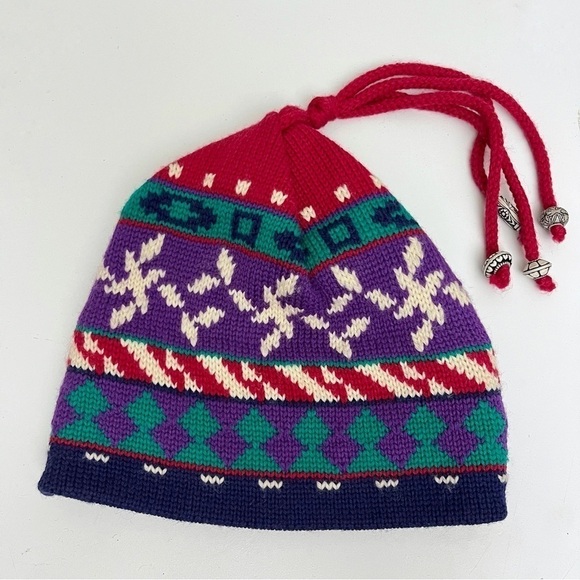 Vintage Igloos Retro 80’s beaded knit Wool Ski Snowboarding Outdoor Beanie Cap - Picture 1 of 8